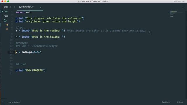 PYTHON - Example Project Volume of Cylinder (CON - Process) смотреть онлайн