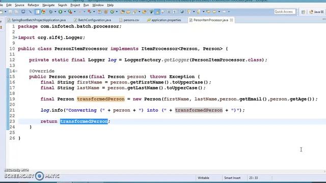 99.Spring Batch Example in Spring boot - CSV File to MySql Database смотреть онлайн