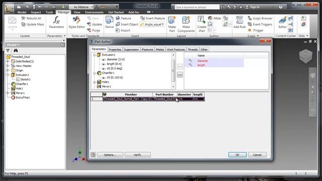 Create an iPart in Autodesk Inventor смотреть онлайн