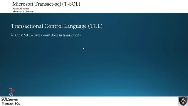 7- Transactional Control Language أيعازات السيطرة على التغيرات على البيانات смотреть онлайн