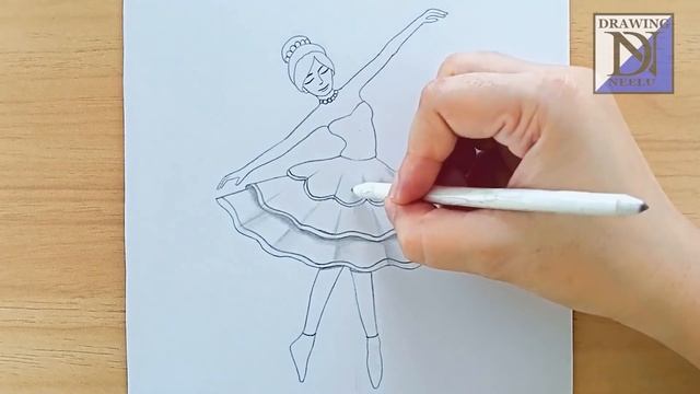 How to draw a dancing girl | Very easy beginner drawing | Pencil drawing tutorial | Easy drawing смотреть онлайн
