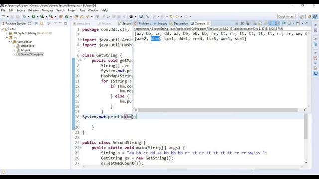 Second topmost repeated string in String using java. смотреть онлайн