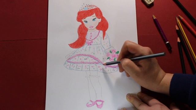 Аріель Русалонька Як намалювати дівчинку Как нарисовать девочку Ариэль Русалочку Ariel How to draw смотреть онлайн