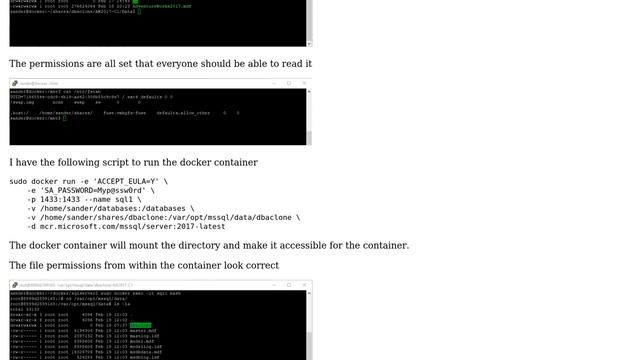 Databases: Unable to attach SQL Server database with shared folder in docker on Linux смотреть онлайн