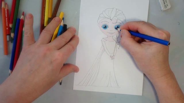 Как нарисовать Эльзу из "Холодного сердца". Эльза. #Маленький_художник_эльза смотреть онлайн