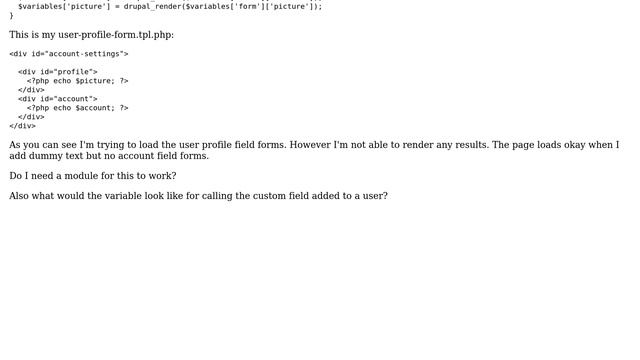 Drupal: User-Profile-Form.tpl.php not working. Help! смотреть онлайн
