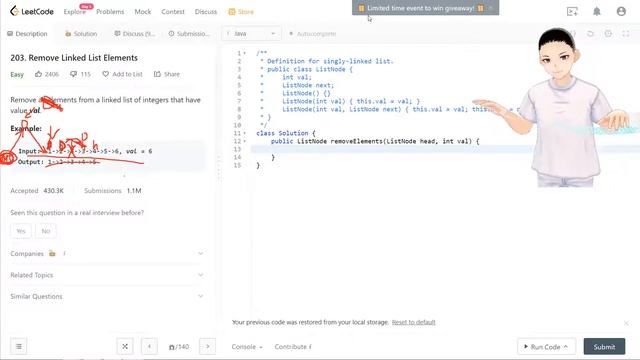 Leetcode 203 - Remove Linked List Elements (JAVA Solution Explained!) смотреть онлайн