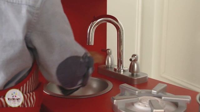 Children's Red Vintage Play Kitchen for Boys and Girls - Toy Review смотреть онлайн