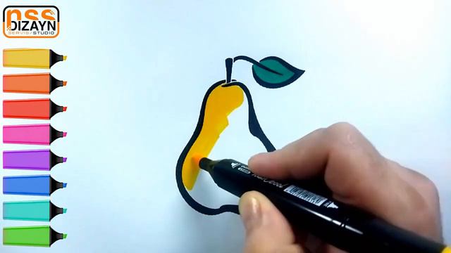 Drawing pear picture for kids Art of drawing Arte de dibujar смотреть онлайн