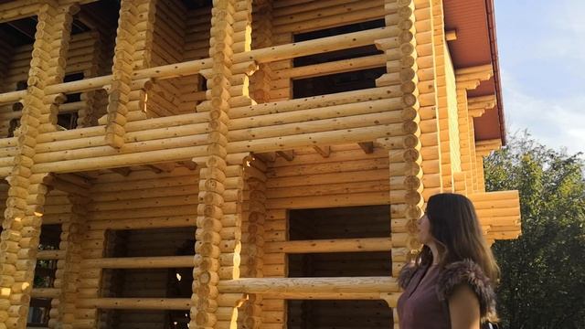 Дом из оцилиндрованного бревна смотреть онлайн