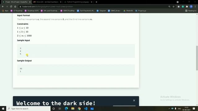 Power mod Power Python HackerRank solution #Python#HackerRank#power_mod_power|| Techie CodeBuddy смотреть онлайн