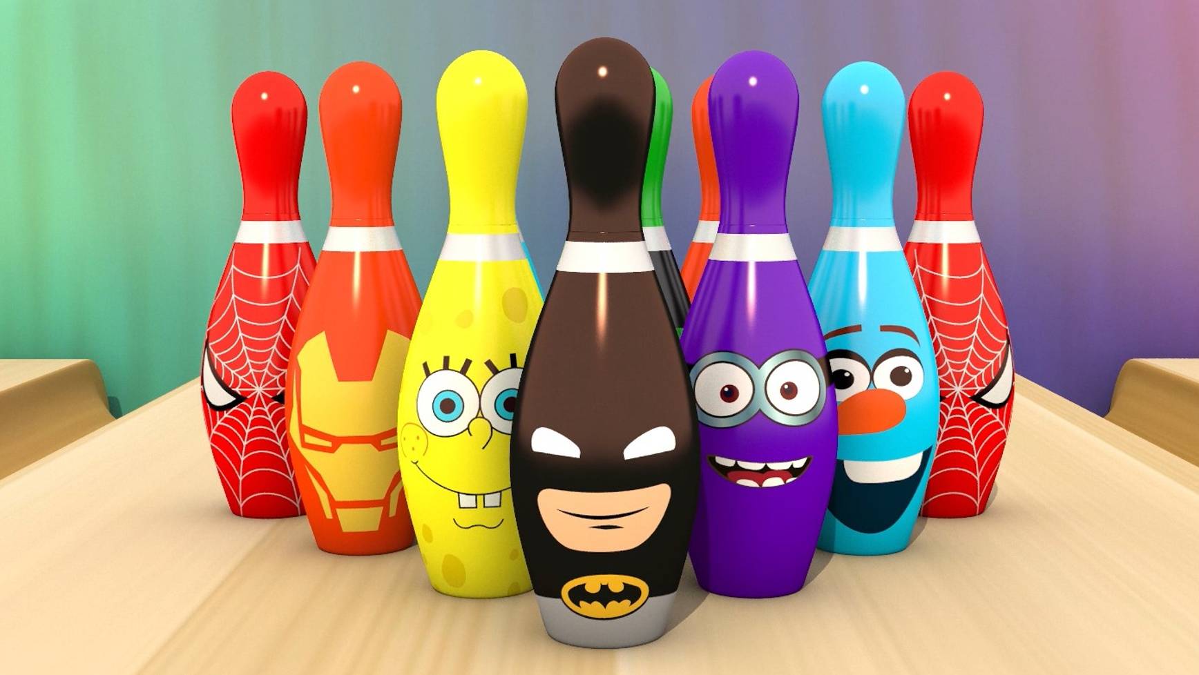 УЧИМ ЦВЕТА - Боулинг - Кегли Супергерои - Мультфильм для детей - Изучаем цвета по супергероям смотреть онлайн
