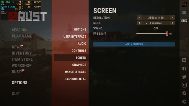 Rust : RTX 3060 Ti 8GB (Ultra Graphics) 1080p, 1440p смотреть онлайн