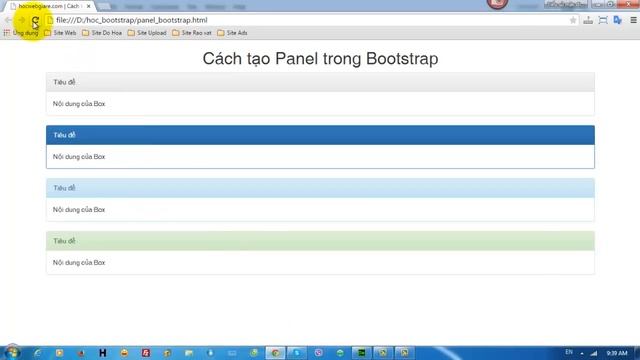 31 Huong dan cach su dung Panel trong Bootstrap Bai 20 P1 смотреть онлайн