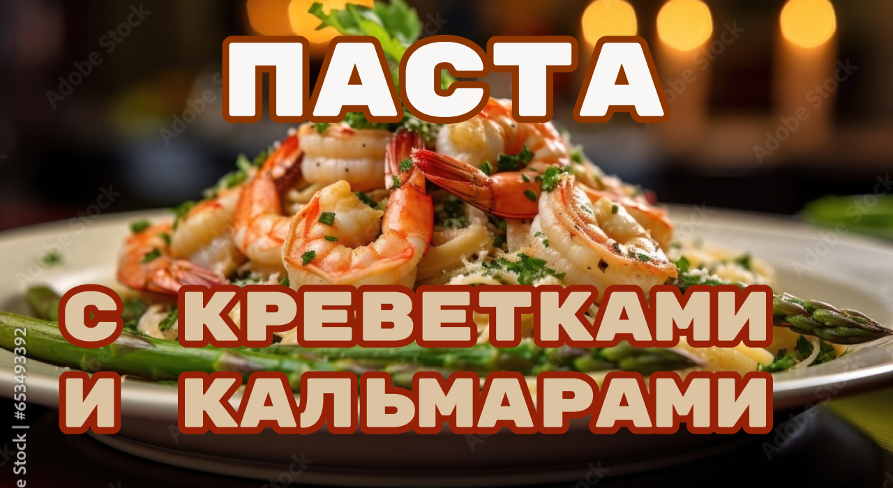 Паста с креветками в сливочном соусе