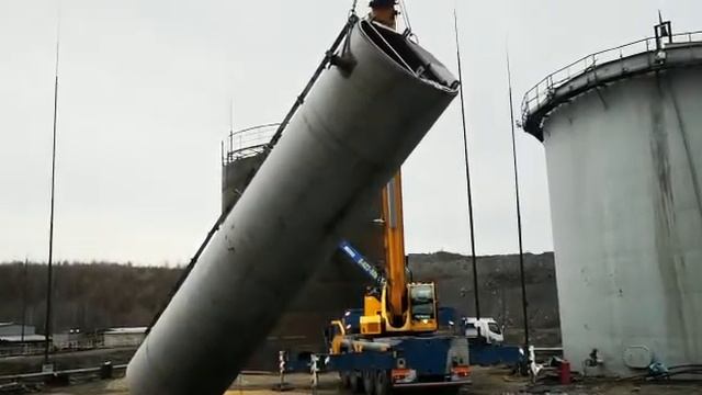 Установка рулона РВС-1000 м3 в вертикальное положение смотреть онлайн