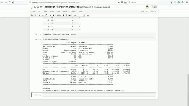 Regression Analysis StatsModel смотреть онлайн