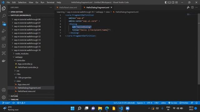 SAPUI5 Walkthrough Step 16- Dialogs and Fragments #sap #sapui5 #ui5 смотреть онлайн