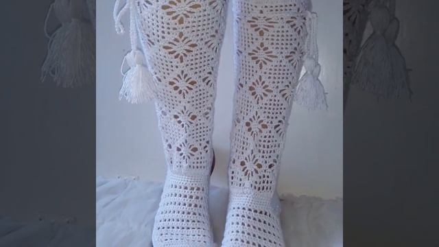 Летние ажурные сапожки крючком смотреть онлайн