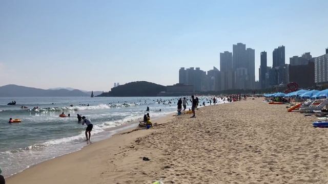 Haeundae Beach, Busan Korea Walk, 2021. Aug. 【4K】 смотреть онлайн