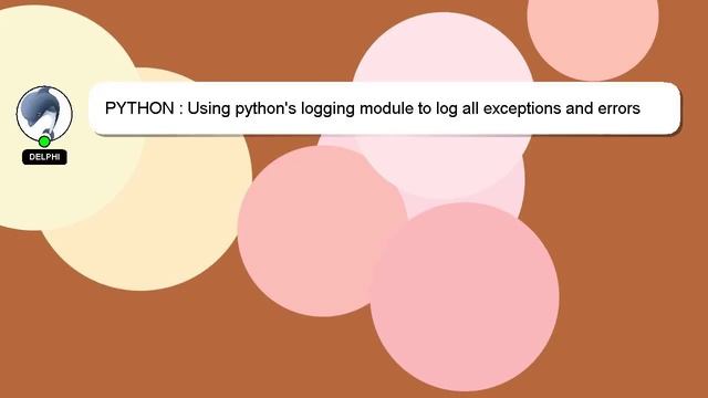 PYTHON : Using python's logging module to log all exceptions and errors смотреть онлайн