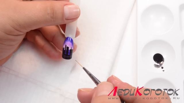 Микроживопись Гель-Лаками #3 "Ночной Город" :) Автор Елена Дзык смотреть онлайн