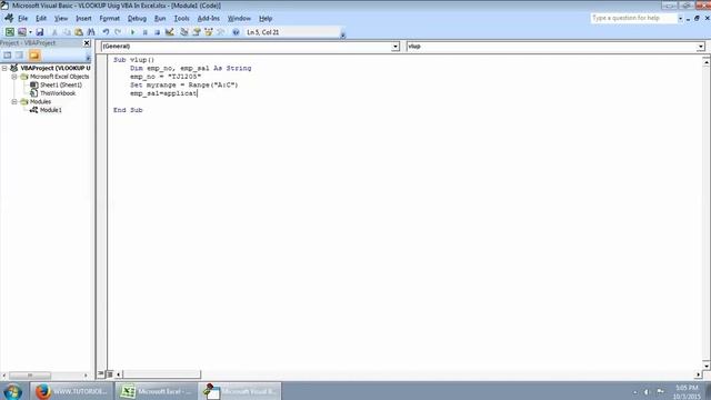 VLOOKUP Using VBA In Microsoft Excel-2007 In Tamil Part-1 смотреть онлайн