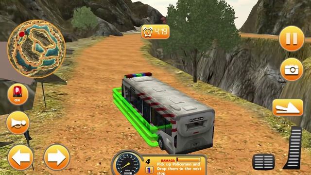 Police Bus Hill Climbing - Gameplay Android смотреть онлайн