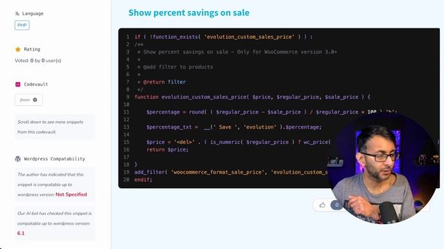 Show Percent % Savings on Sale - WooCommerce - Code Snippets - CodeSnippets - Wordpress Code Snippe смотреть онлайн