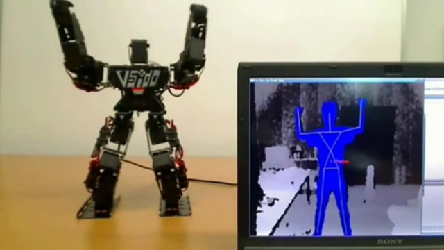 Человекоподобный робот с датчиком Kinect смотреть онлайн