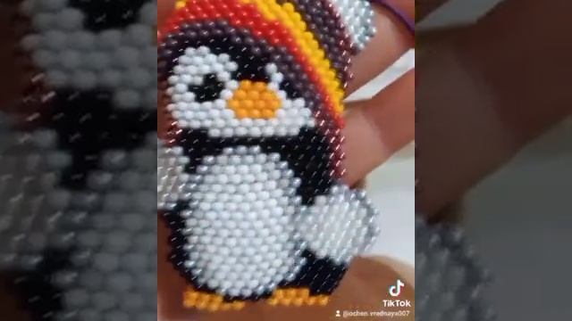 40. Пингвин,кирпичное плетение