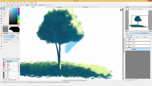Medibang Paint Pro and FireAlpaca Leaves Grass Brush смотреть онлайн