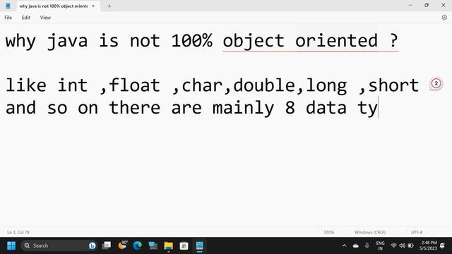 Interview Question Why Java Is Not 100% Object Oriented? смотреть онлайн