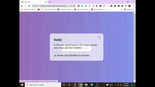 Modal PopUp With CSS only in 2022 + full source code by jishaansinghal смотреть онлайн