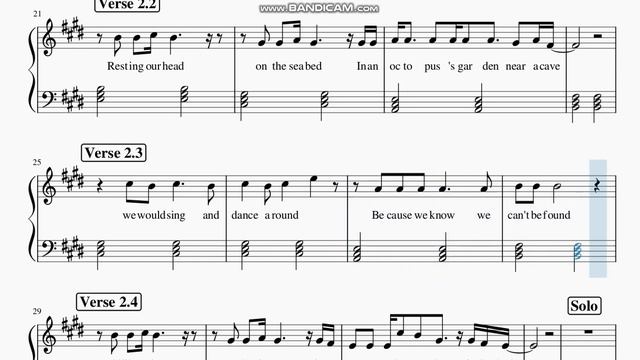 The Beatles - " Octopus's Garden " Piano Sheet Music Full Song Easy Notes Score Free ( With Lyrics смотреть онлайн