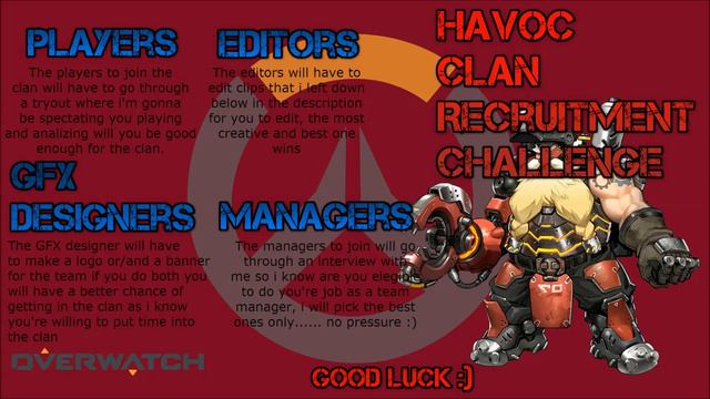 Havoc overwatch clan recruitment challenge (ps4) смотреть онлайн