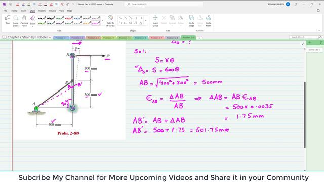 2-9| Chapter 2 | Strain | Mechanics of Materials by R.C Hibbeler| смотреть онлайн