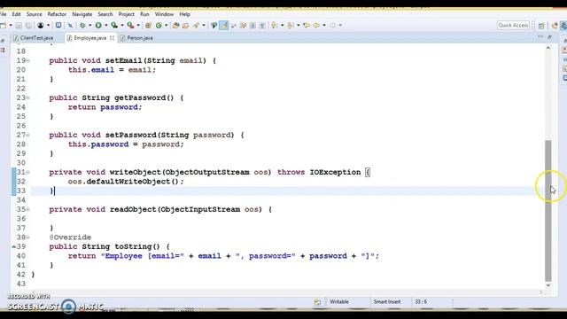 Serialization in Java with writeObject() and readObject() methods | Serialization with inheritance смотреть онлайн