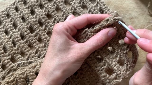 Вязаная сумка шоппер крючком из джута. Crochet shopper bag. смотреть онлайн