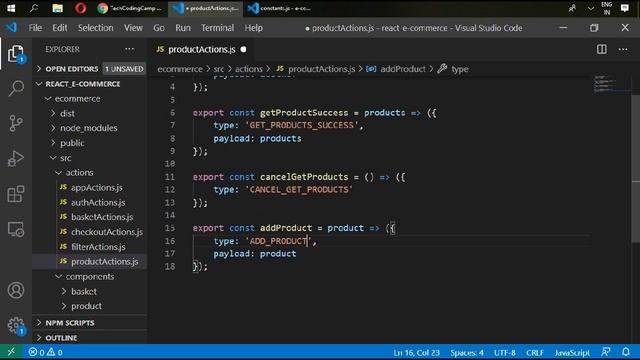 Tutorial#18|React.js/Redux E-Commerce - Writing ProductActions | Part-4 смотреть онлайн