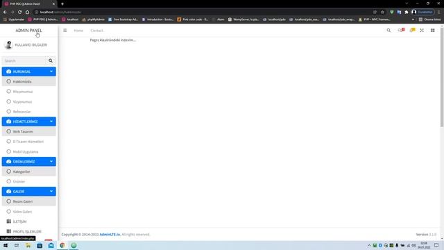 Php Admin Panel D3 Menü dosyalarının oluşturulması ve Sayfaların GET methodu ile içe aktarılması смотреть онлайн