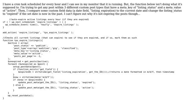 Wordpress: Cron task firing but function not working смотреть онлайн