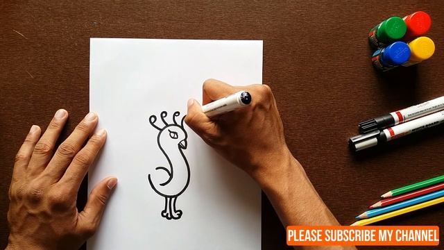 How to draw a PEACOCK easily смотреть онлайн