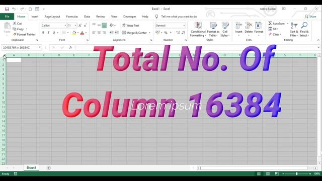 How many Row and Column in Excel 2019/2016/2013 in hindi смотреть онлайн