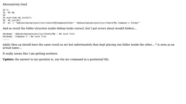 Ubuntu: Creating debian package to install to a path with spaces (2 Solutions!!) смотреть онлайн