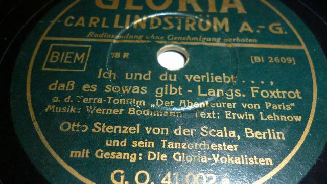 Otto Stenzel Scala Orchester, Gloria Vokalisten, Ich und du verliebt, Foxtrot, Berlin, 1936 смотреть онлайн