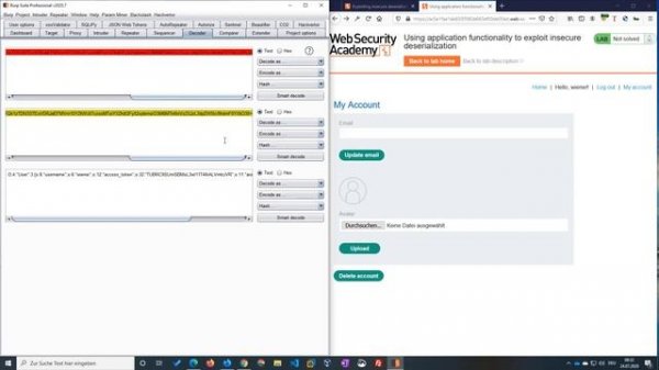 Using application functionality to exploit insecure deserialization (Video solution)
