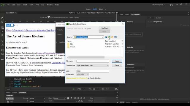Adobe Dreamweaver CC Creating a CSS File смотреть онлайн