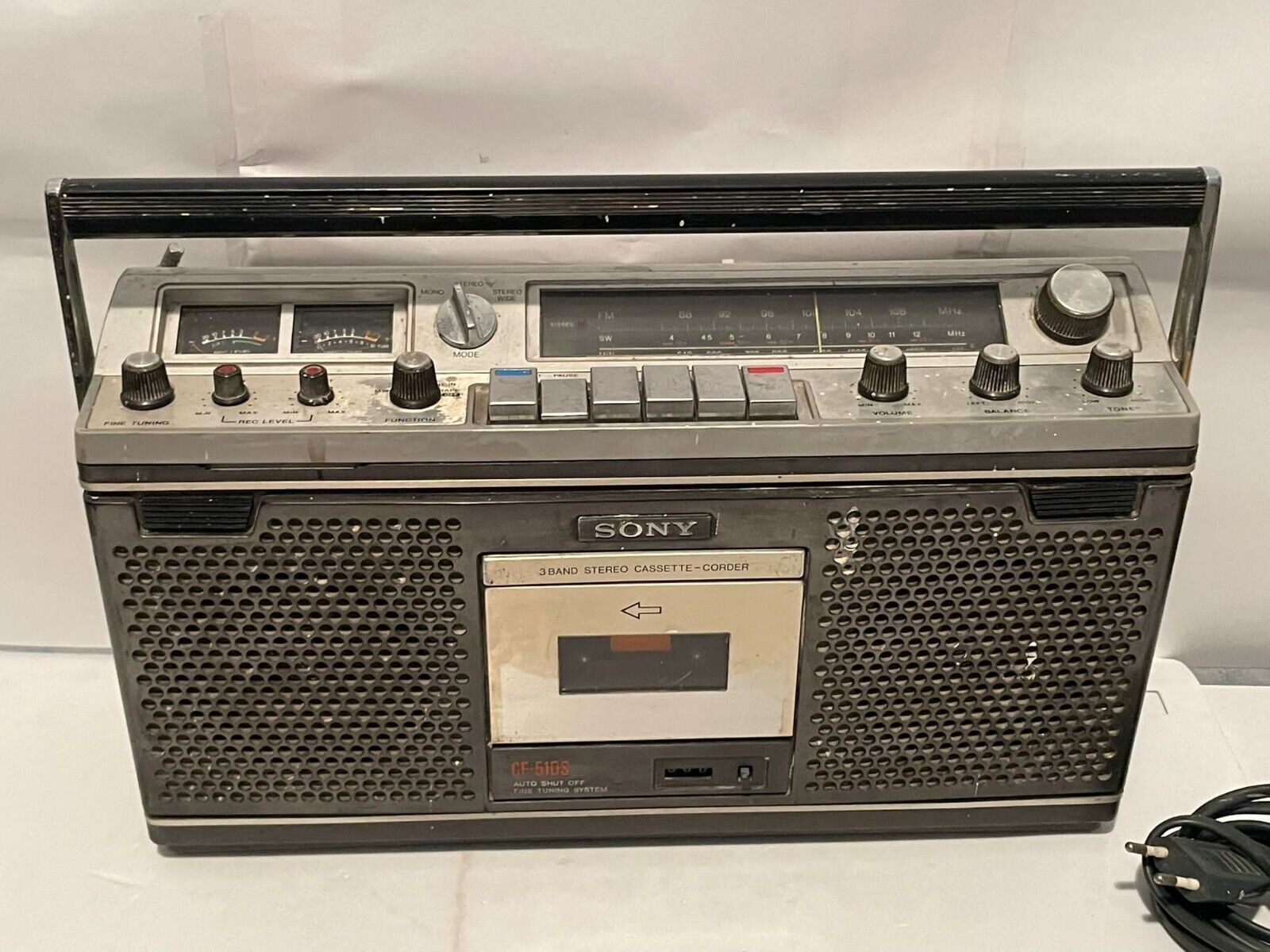 Sony Cf-510s Boombox Stereo Cassette Corder Vintage-ЯПОНИЯ-70 Х.