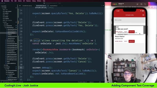 Test-Driving a React Native Feature смотреть онлайн